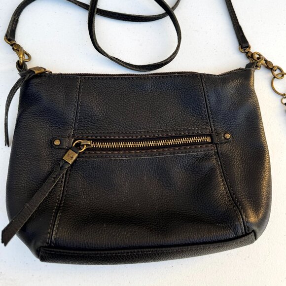 The Sak Sequoia Black Leather Crossbody Shoulder Bag Tassel Charm Small Boho - Picture 1 of 12